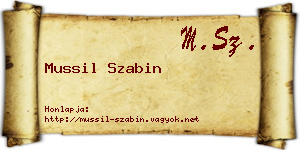 Mussil Szabin névjegykártya